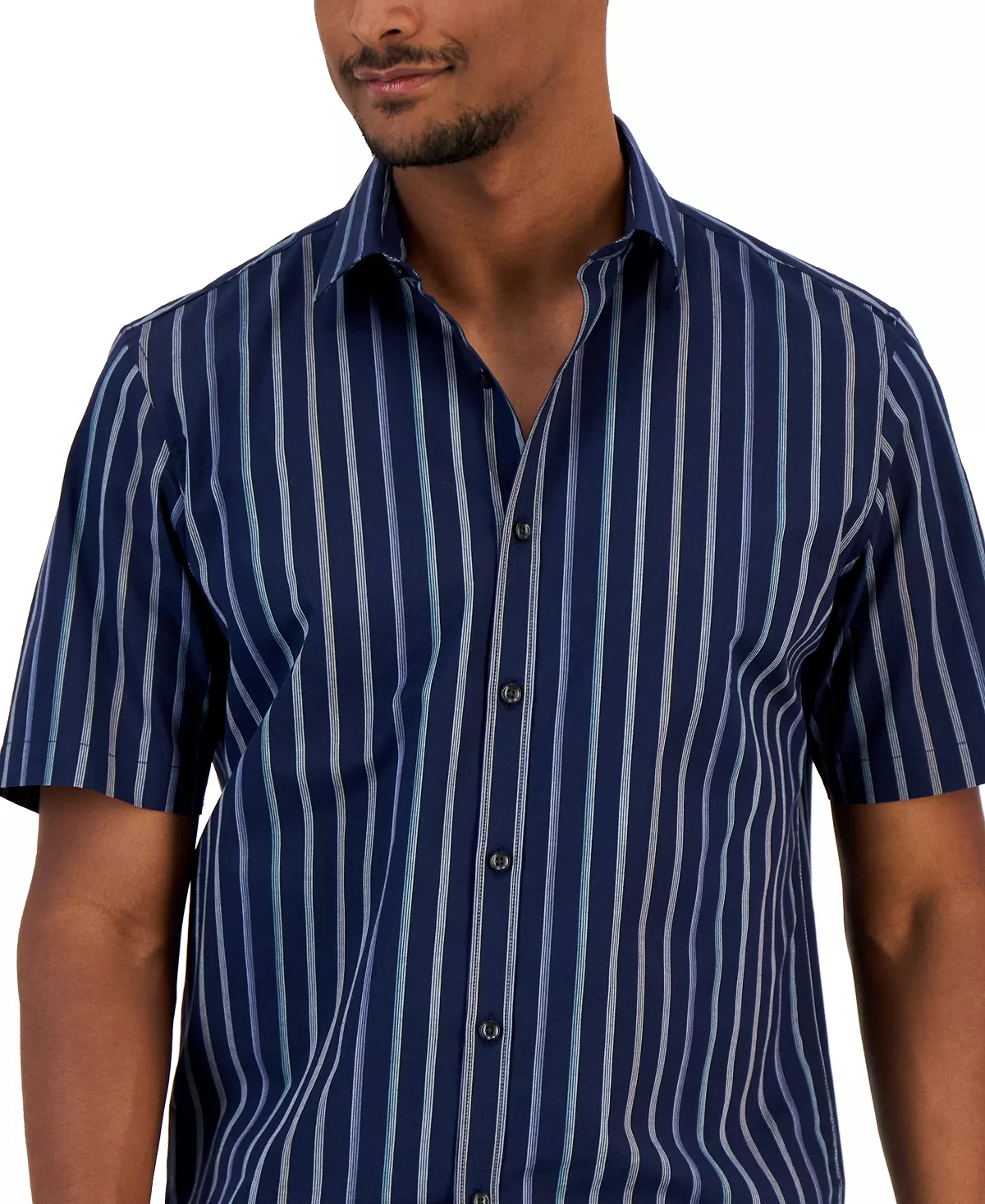 Men's Classic-Fit Stretch Gradient Stripe Button-Down Shirt, Created For Macy's Alfani Men's Classic-Fit Stretch Gradient Stripe Button-Down Shirt, Created For Macy's -macys shop