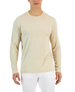 Alfani Tech Long Sleeve Crewneck T-Shirt, Created For Macy's -macys shop 23011709 fpx