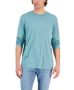 Alfani Tech Long Sleeve Crewneck T-Shirt, Created For Macy's -macys shop 23011712 fpx