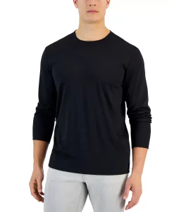 Alfani Tech Long Sleeve Crewneck T-Shirt, Created For Macy's -macys shop 23011715 fpx