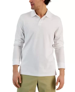 Alfani Men's Classic-Fit Solid Long-Sleeve Polo Shirt, Created For Macy's -macys shop 23035276 fpx