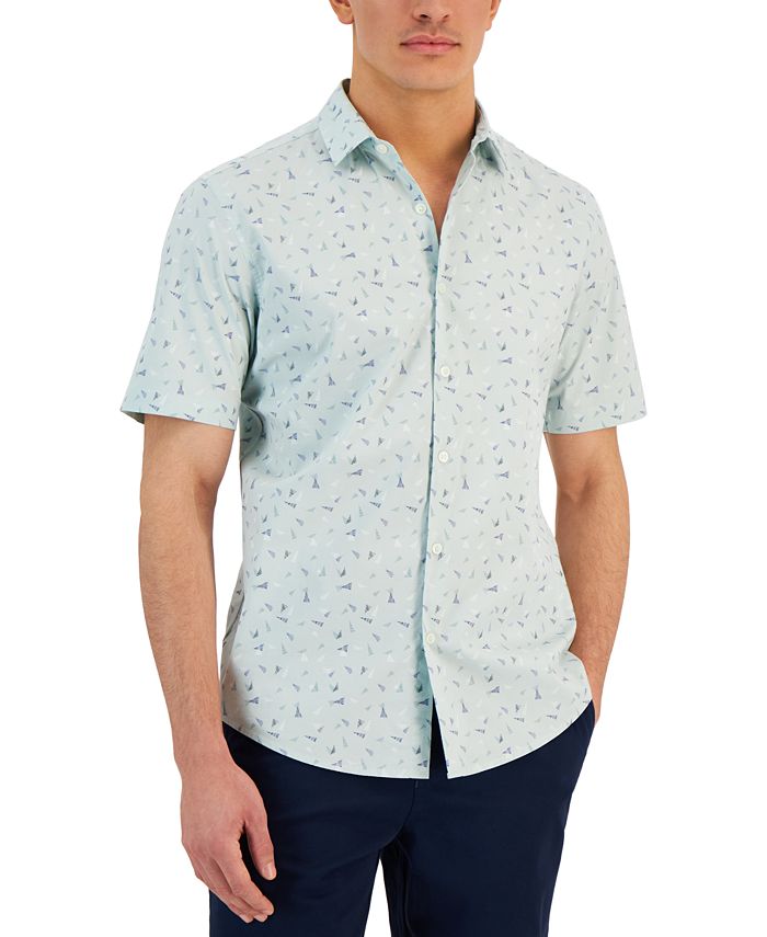 Men's Trion Classic-Fit Geo-Print Button-Down Poplin Shirt, Created For Macy's Alfani Men's Trion Classic-Fit Geo-Print Button-Down Poplin Shirt, Created For Macy's -macys shop