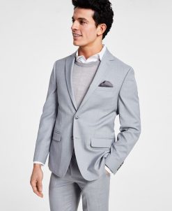 Bar III Men's Skinny-Fit Sharkskin Suit Jacket, Created For Macy's