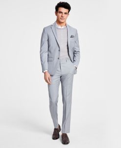 Bar III Men's Skinny-Fit Sharkskin Suit Separates, Created For Macy's