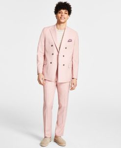 Bar III Men's Wool Slim-Fit Sharkskin Suit Separates, Created For Macy's
