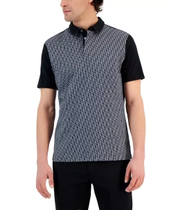 Alfani Mode Short Sleeve Colorblocked Geo Polo Shirt, Created For Macy's -macys shop 23048686 fpx