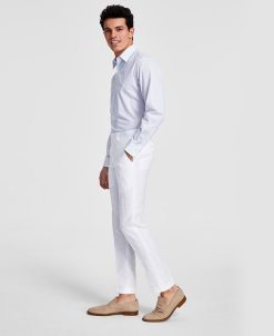 Bar III Men's Slim-Fit Textured Linen Suit Separate Pant, Created For Macy's