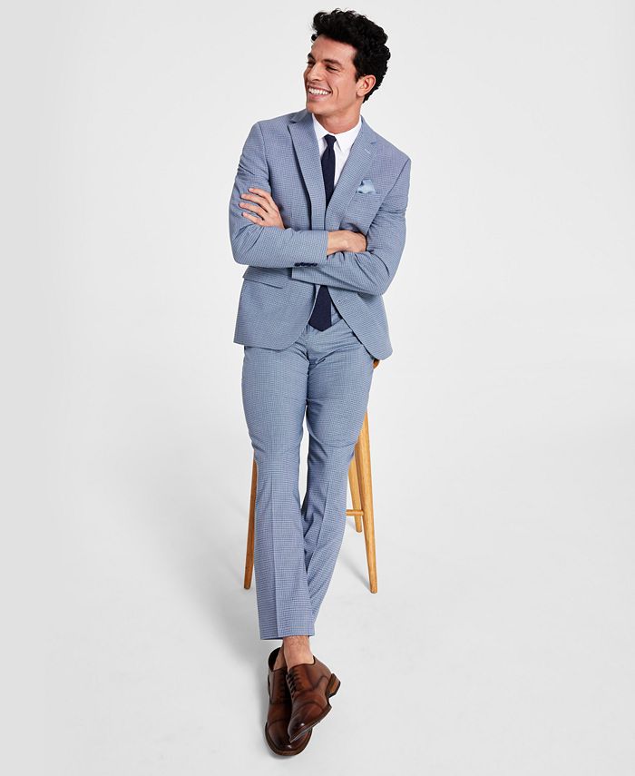 Men's Slim-Fit Mini Check Suit Jacket, Created For Macy's Bar III Men's Slim-Fit Mini Check Suit Jacket, Created For Macy's -macys shop