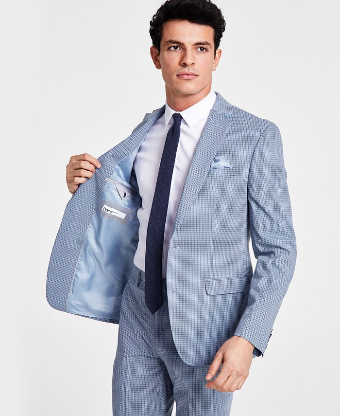 Men's Slim-Fit Mini Check Suit Jacket, Created For Macy's Bar III Men's Slim-Fit Mini Check Suit Jacket, Created For Macy's -macys shop