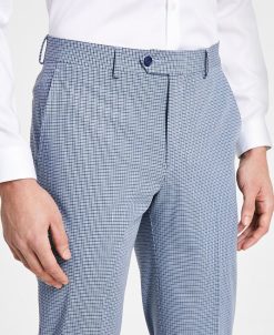 Bar III Men's Slim-Fit Mini Check Suit Pants, Created For Macy's -macys shop 23058335 fpx