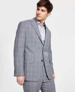 Michael Kors N's Classic Fit Wool-Blend Plaid Suit Jacket -macys shop 23099998 fpx