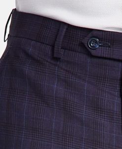 Michael Kors N's Classic Fit Wool-Blend Plaid Suit Pants -macys shop 23100097 fpx
