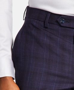 Michael Kors N's Classic Fit Wool-Blend Plaid Suit Pants -macys shop 23100098 fpx