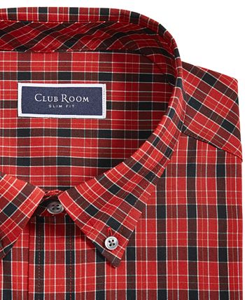Men's Plaid Dress Shirt, Created For Macy's Club Room Men's Plaid Dress Shirt, Created For Macy's -macys shop