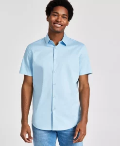 INC International Concepts Men's Tux Classic-Fit Solid Button-Down Shirt, Created For Macy's -macys shop 23149470 fpx