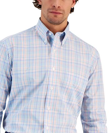 Men's Regular Fit Cotton Peter Plaid Dress Shirt, Created For Macy's Club Room Men's Regular Fit Cotton Peter Plaid Dress Shirt, Created For Macy's -macys shop