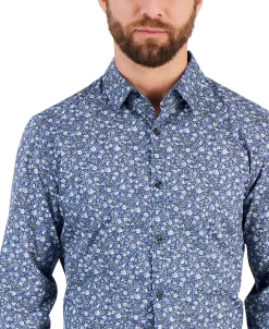 Alfani Men's Georgie Floral Print Shirt, Created For Macy's -macys shop 23197824 fpx