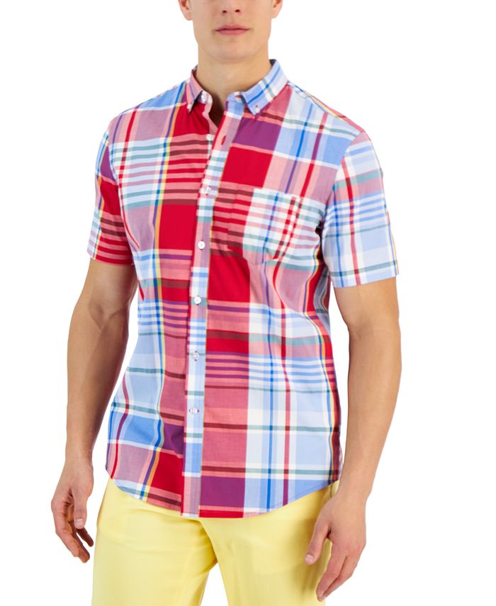 rimson Classic-Fit Plaid Button-Down Poplin Shirt, Created For Macy's Club Room Rimson Classic-Fit Plaid Button-Down Poplin Shirt, Created For Macy's -macys shop