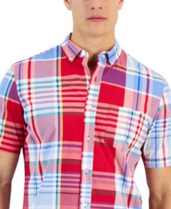 Club Room Rimson Classic-Fit Plaid Button-Down Poplin Shirt, Created For Macy's 4 Club Room Rimson Classic-Fit Plaid Button-Down Poplin Shirt, Created For Macy's -macys shop 23204820 fpx