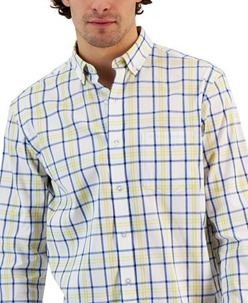 Men's Valle Classic-Fit Plaid Button-Down Poplin Shirt, Created For Macy's Club Room Men's Valle Classic-Fit Plaid Button-Down Poplin Shirt, Created For Macy's -macys shop