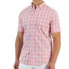 Club Room Verde Short Sleeve Button-Down Plaid Pattern Shirt, Created For Macy's -macys shop 23204866 fpx