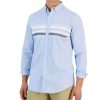 Club Room Horizon Long Sleeve Chest Stripe Oxford Shirt, Created For Macy's -macys shop 23205365 fpx