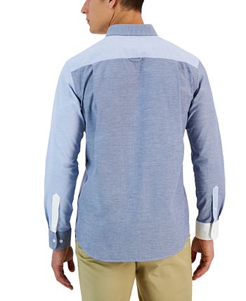 Ethan Long Sleeve Patchwork Oxford Shirt, Created For Macy's Club Room Ethan Long Sleeve Patchwork Oxford Shirt, Created For Macy's -macys shop