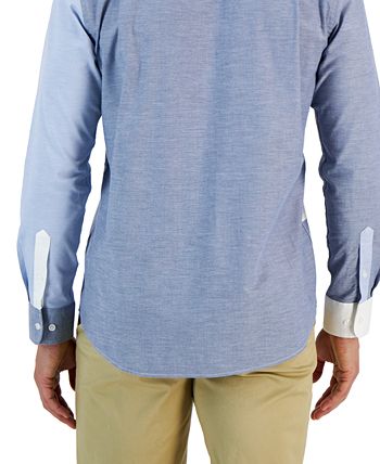 Ethan Long Sleeve Patchwork Oxford Shirt, Created For Macy's Club Room Ethan Long Sleeve Patchwork Oxford Shirt, Created For Macy's -macys shop