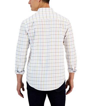 Timon Long Sleeve Multicolor Windowpane Oxford Shirt, Created For Macy's Club Room Timon Long Sleeve Multicolor Windowpane Oxford Shirt, Created For Macy's -macys shop