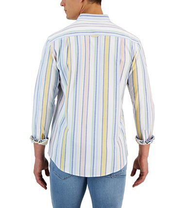 raig Long Sleeve Multicolor Striped Oxford Shirt, Created For Macy's Club Room Raig Long Sleeve Multicolor Striped Oxford Shirt, Created For Macy's -macys shop
