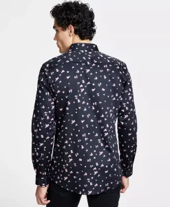 INC International Concepts Slim-Fit Floral-Print Dress Shirt, Created For Macy's -macys shop 23232304 fpx