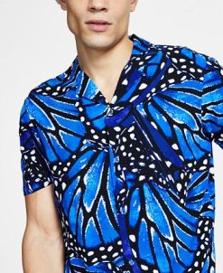 INC International Concepts Men's Regular-Fit Butterfly Short-Sleeve Shirt, Created For Macy's -macys shop 23232495 fpx