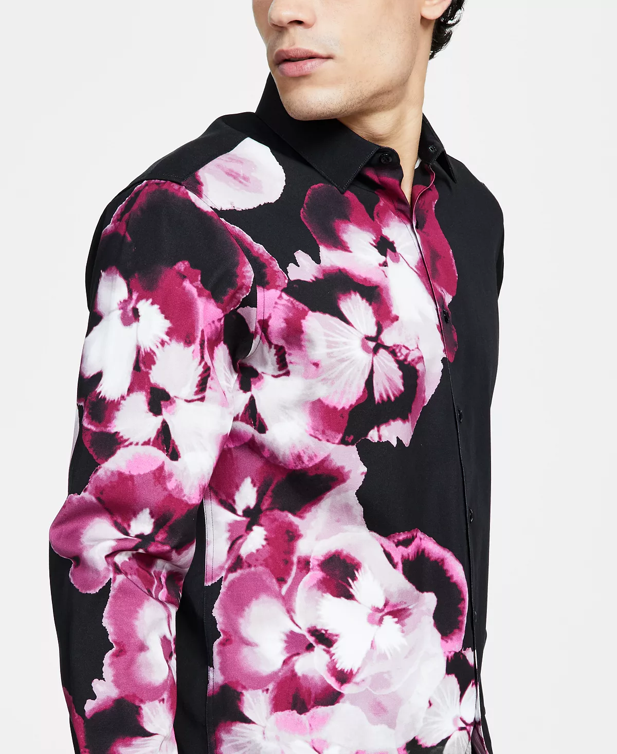 Men's Floral Classic-Fit Button-Down Shirt, Created For Macy's INC International Concepts Men's Floral Classic-Fit Button-Down Shirt, Created For Macy's -macys shop