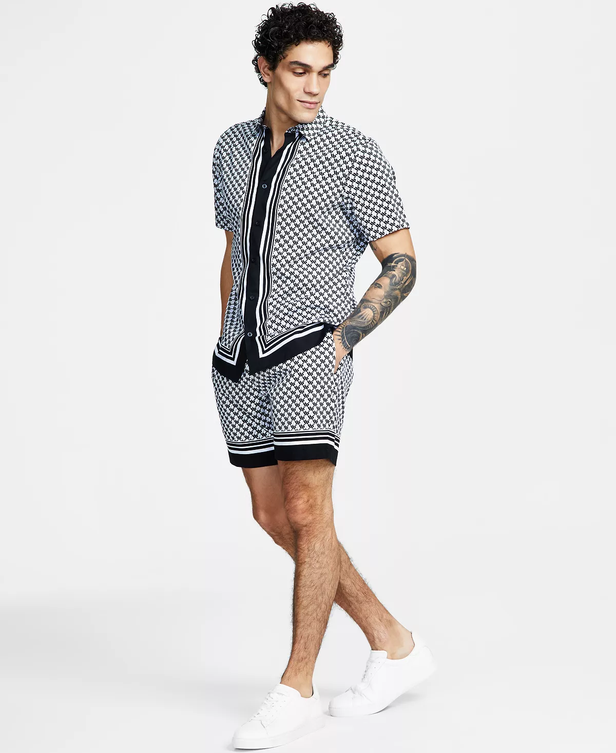 Men's Classic-Fit Geometric-Print Shirt, Created For Macy's INC International Concepts Men's Classic-Fit Geometric-Print Shirt, Created For Macy's -macys shop