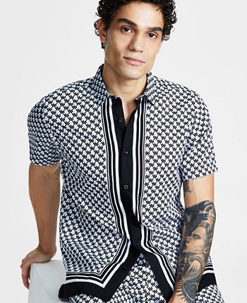 Men's Classic-Fit Geometric-Print Shirt, Created For Macy's INC International Concepts Men's Classic-Fit Geometric-Print Shirt, Created For Macy's -macys shop