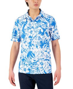 Club Room Men's Vivi Floral Tech Polo, Created For Macy's