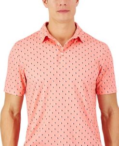 Club Room Men's Flamingo Tech Polo, Created For Macy's -macys shop 23308624 fpx