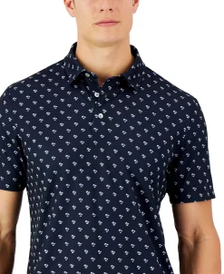 Club Room Men's Sunset Palm Tech Polo, Created For Macy's -macys shop 23308628 fpx