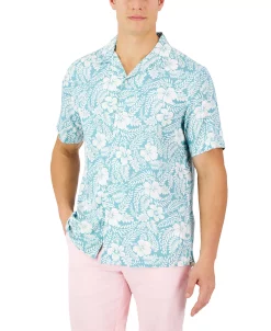 Club Room Men's Short-Sleeve Johnson Floral Silk Shirt, Created For Macy's -macys shop 23359039 fpx