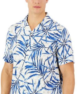 Club Room Men's David Tropical Silk Shirt, Created For Macy's -macys shop 23359053 fpx