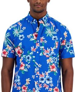 Club Room Men's Batista Tropical Shirt, Created For Macy's -macys shop 23359347 fpx