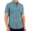 Club Room Mac Poplin Short Sleeve Button-Down Floral Print Shirt, Created For Macy's -macys shop 23359372 fpx