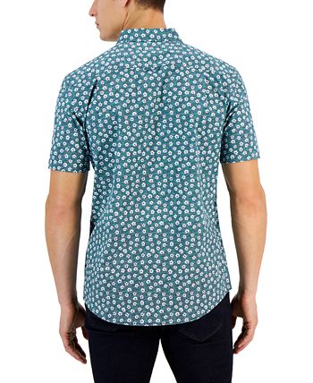 Mac Poplin Short Sleeve Button-Down Floral Print Shirt, Created For Macy's Club Room Mac Poplin Short Sleeve Button-Down Floral Print Shirt, Created For Macy's -macys shop