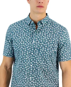 Club Room Mac Poplin Short Sleeve Button-Down Floral Print Shirt, Created For Macy's 5 Club Room Mac Poplin Short Sleeve Button-Down Floral Print Shirt, Created For Macy's -macys shop 23359374 fpx