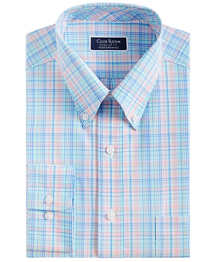 Men's Regular Fit Cotton Peter Plaid Dress Shirt, Created For Macy's Club Room Men's Regular Fit Cotton Peter Plaid Dress Shirt, Created For Macy's -macys shop