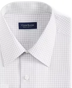 Club Room Men's Regular Fit Check Dress Shirt, Created For Macy's -macys shop 23444029 fpx