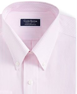 Club Room Men's Regular Fit Cotton University Stripe Dress Shirt, Created For Macy's -macys shop 23444049 fpx