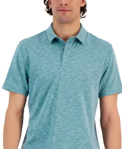 Alfani Tech Short Sleeve Marled Polo Shirt, Created For Macy's -macys shop 23491533 fpx