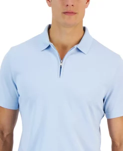 Alfani Men's Ottoman Zip Polo, Created For Macy's -macys shop 23491668 fpx