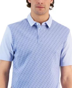 Alfani Mode Short Sleeve Colorblocked Geo Polo Shirt, Created For Macy's -macys shop 23494866 fpx